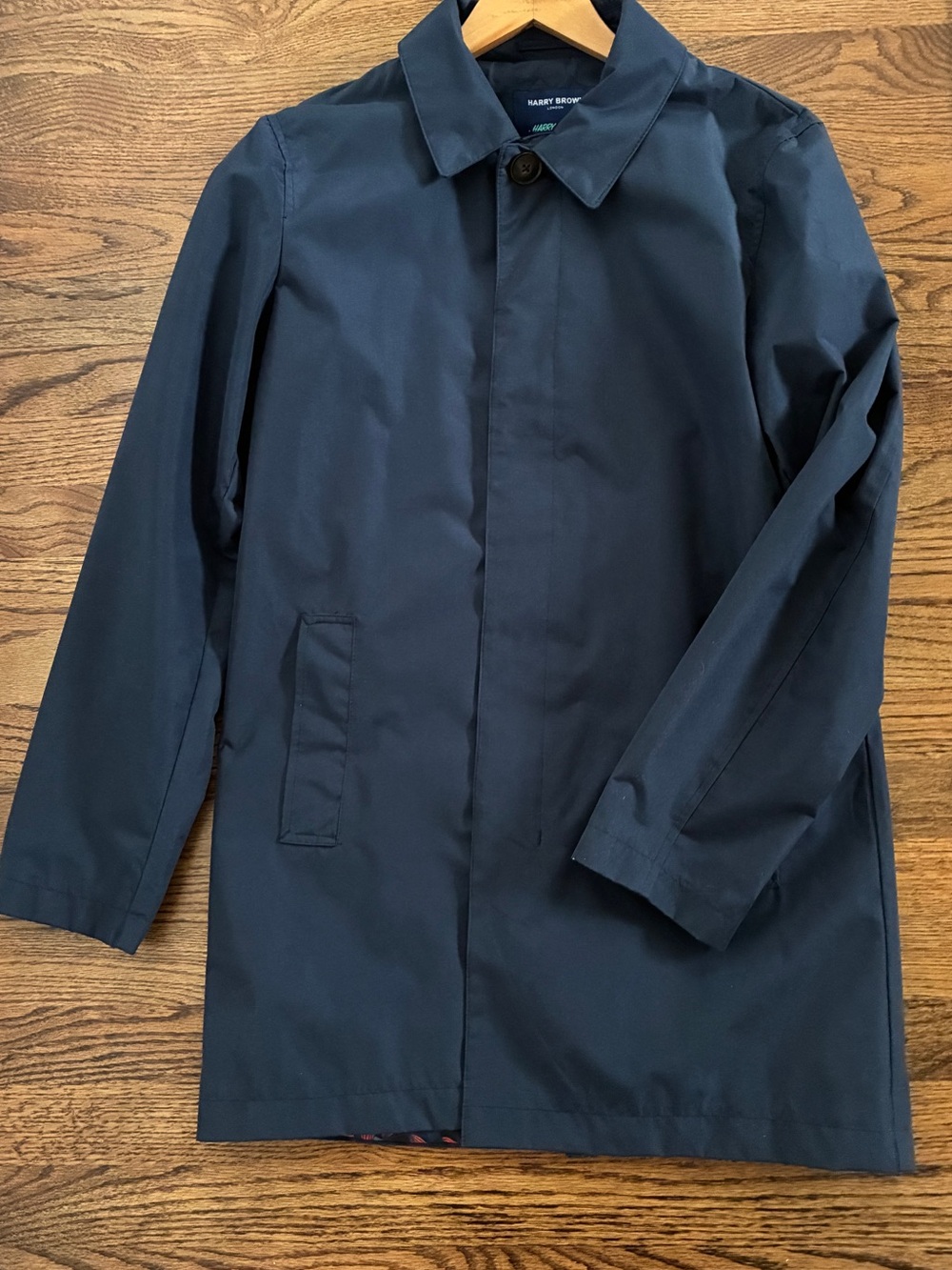 Navy Men's Trench Coat - Classic Single-Breasted Style